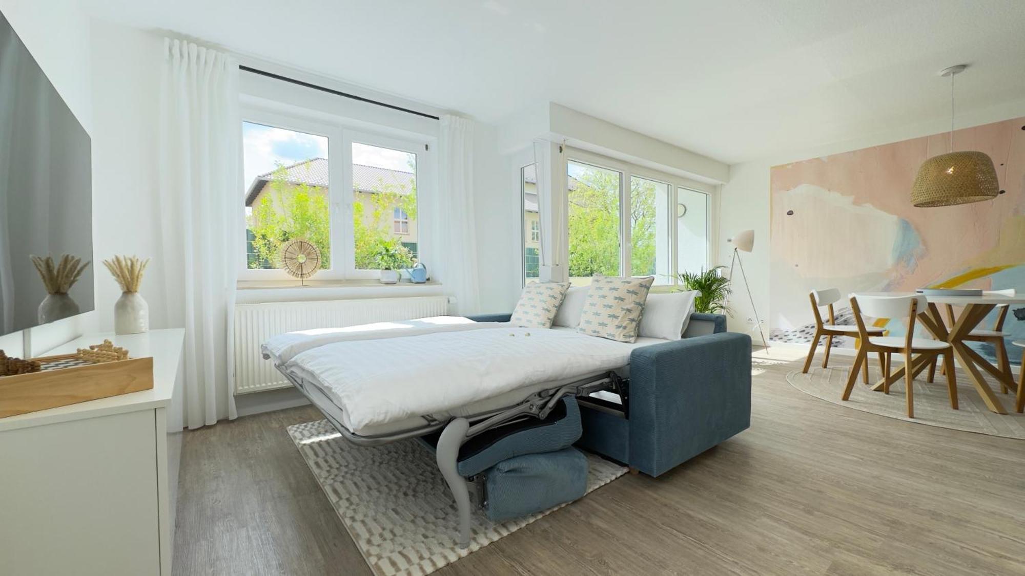 Fewo Am Park - 4P, Boxspringbett, Balkon, Smarttv, Gesundbrunnen, Familienfreundlich Halle  Exterior foto