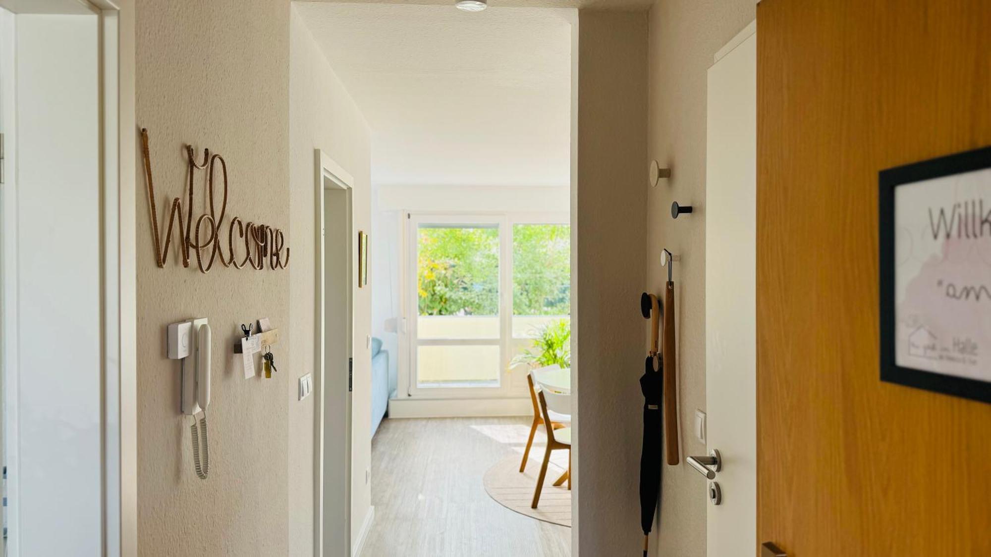 Fewo Am Park - 4P, Boxspringbett, Balkon, Smarttv, Gesundbrunnen, Familienfreundlich Halle  Exterior foto